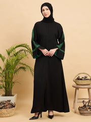 Modest Lace Abaya Burqa with Black Georgette Hijab