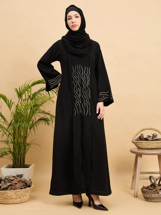 Luxury Handworked Modest Abaya Burqa with Georgette Hijab