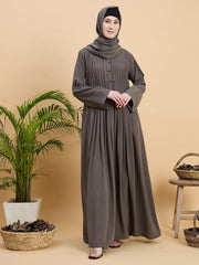 Modest Grey Abaya Burqa For Women with Matching Hijab