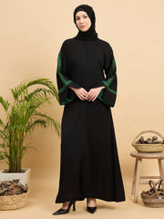 Modest Lace Abaya Burqa with Black Georgette Hijab