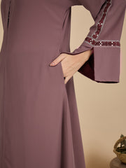 Embroidered Modest Pink Abaya Burqa with Matching Hijab