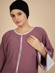 Modest Embroidered Pink Abaya Burqa with Matching Hijab