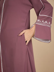 Modest Embroidered Pink Abaya Burqa with Matching Hijab