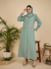 Modest Front Open Zip Abaya Burqa with Matching Hijab