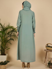 Modest Front Open Zip Abaya Burqa with Matching Hijab