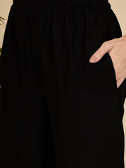 Front Open Black Co-Ord Set for Women