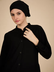 Front Open Black Co-Ord Set for Women