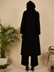 Front Open Black Co-Ord Set for Women