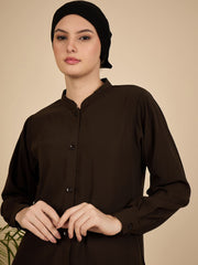 Front Open Brown Co-Ord Set for Women