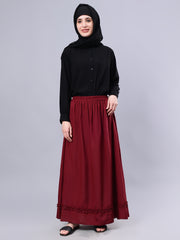 Maroon Solid Maxi Skirt For Girls & Women