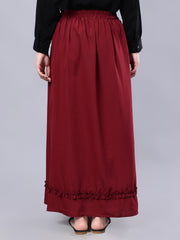 Maroon Solid Maxi Skirt For Girls & Women