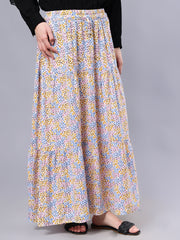 Multi Color Printed Maxi Skirt For Girls & Women