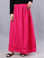 Pink Solid Casual Skirt For Girls & Women