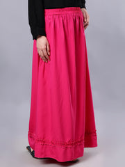 Pink Solid Casual Skirt For Girls & Women