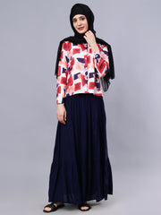 Blue Solid Casual Maxi Skirt For Girls & Women