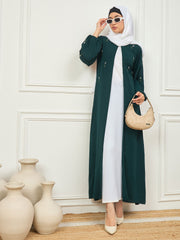 2 Piece Handwork Abaya with White Georgette Hijab