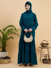 Modest Solid Green Abaya Burqa with Matching Hijab