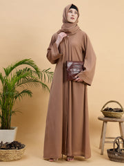 Modest Front Open Dubai Abaya Burqa with Matching Hijab