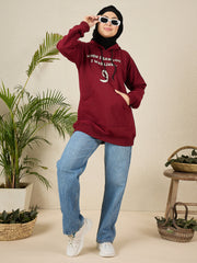 Wow Modest Winter Wear – Maroon Fleece Hoodie for Women