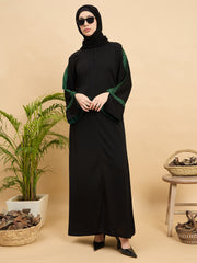 Modest Lace Abaya Burqa with Black Georgette Hijab