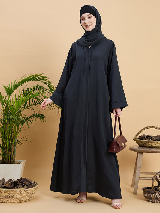 Front Open Modest Dubai Abaya Burqa with Matching Hijab