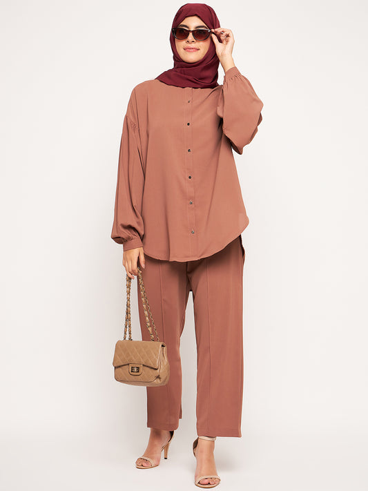 Rust Solid Loose Fit Co-ord Set / Matching Set