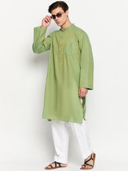 Jade Green Solid Straight Men's Kurta