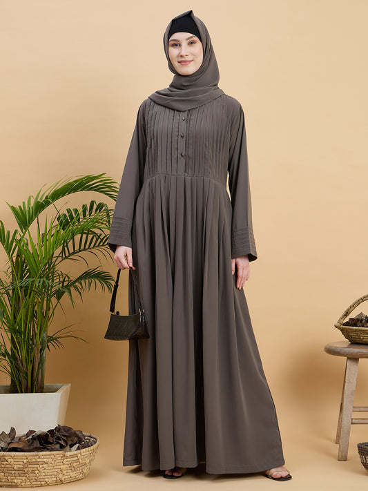 Modest Grey Abaya Burqa For Women with Matching Hijab
