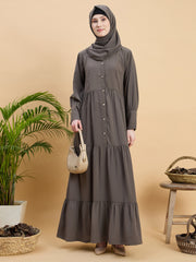 Modest Grey Abaya Burqa with Matching Hijab
