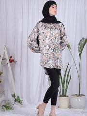 Soft Satin Multi-Color Printed Front Open Modest Shirt