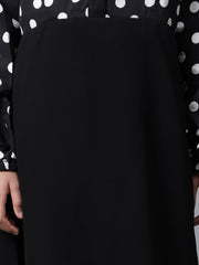 Polka Dot Printed Top-Skirt-Style Abaya Dress For Modest Kids Girls