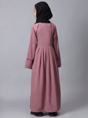 Puce Pink Solid Abaya for Modest Kids Girls