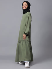 Aline Jade Green Abaya for Modest Kids Girls