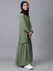 Aline Jade Green Abaya for Modest Kids Girls