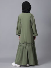 Aline Jade Green Abaya for Modest Kids Girls