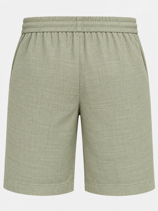 Sage Green Natural Linen Shorts for Men