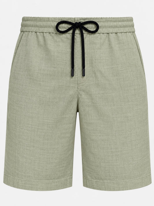 Sage Green Natural Linen Shorts for Men