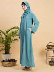Sea Green Modest Abaya Burqa with Matching Hijab