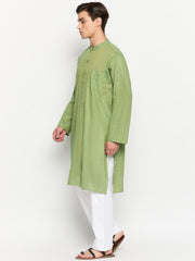 Jade Green Solid Straight Men's Kurta