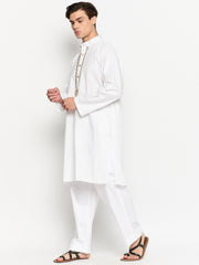 Embroidery Details Solid Men's Kurta