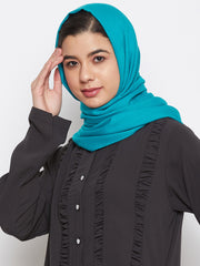 Sky Blue Solid Everyday Use Rayon Hijab Stole For Women
