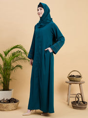 Bottle Green Modest Abaya Burqa with Matching Hijab
