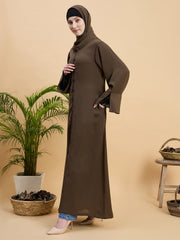 Front Open Modest Oat Abaya Burqa with Matching Hijab