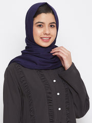 Blue Solid Everyday Use Rayon Hijab Stole For Women