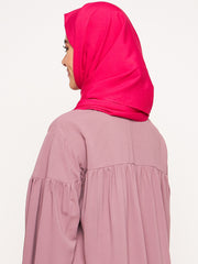 Pink Solid Regular Use Crepe Hijab Stole for Women