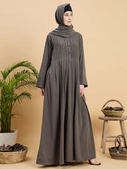 Modest Grey Abaya Burqa For Women with Matching Hijab