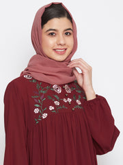 Rust Solid Everyday Use Georgette Hijab Stole for Women