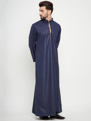 Blue Arab Thobe / Jubba for Men with Straight Sleeves