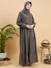 Modest Grey Abaya Burqa with Matching Hijab