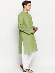 Jade Green Solid Straight Men's Kurta